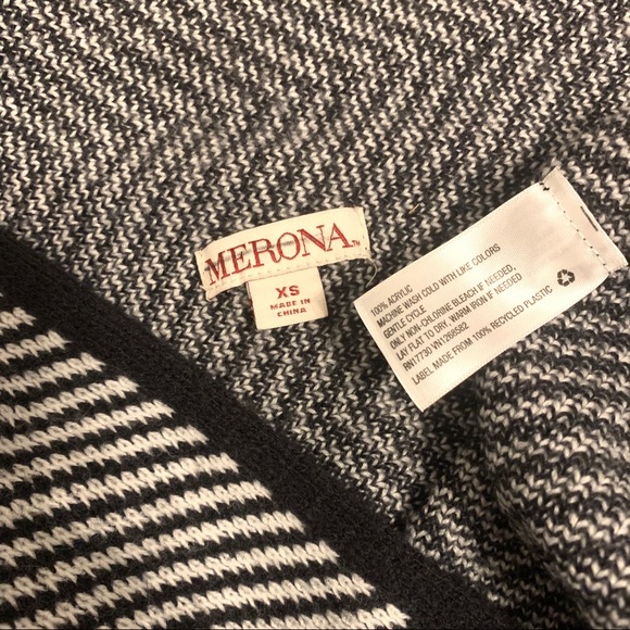 Merona black and white striped cascading cardigan - Picture 5 of 5
